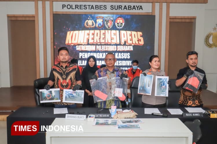 Polrestabes Surabaya Amankan Tiga Tersangka Spesialis Curanmor